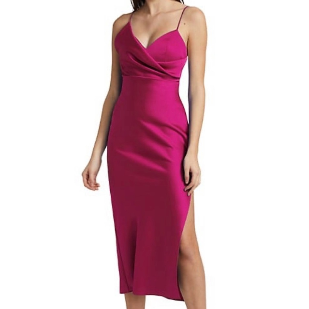 RASARIO Asymmetric Draped Satin Midi Dress
Malibu Barbie
